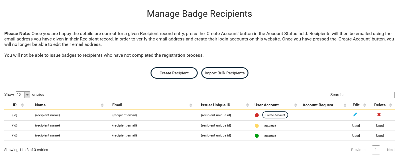 Manage badge recipients thumbnail