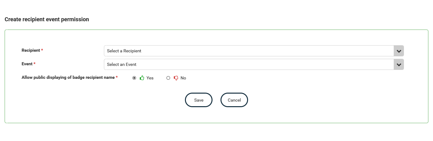 Manage event permissions - Create thumbnail