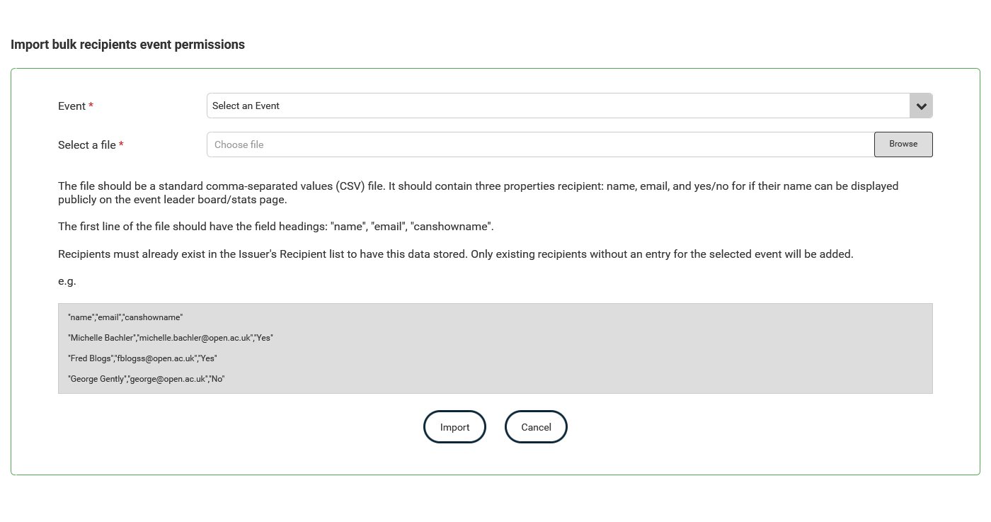 Manage event permissions - Bulk create thumbnail