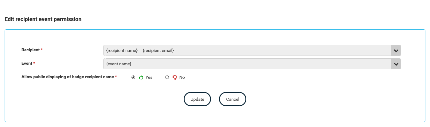 Manage event permissions - Edit thumbnail