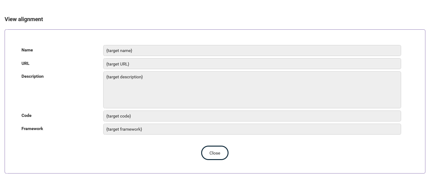 Manage Alignments - View thumbnail
