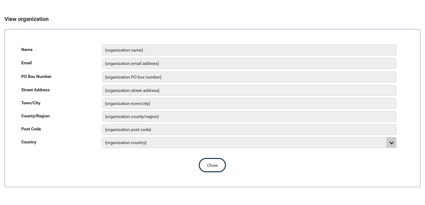 Manage Organizations - View thumbnail