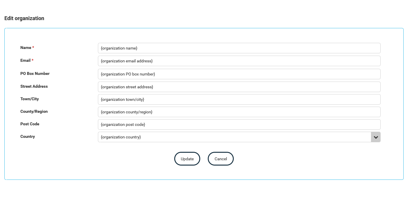 Manage Organizations - Edit thumbnail