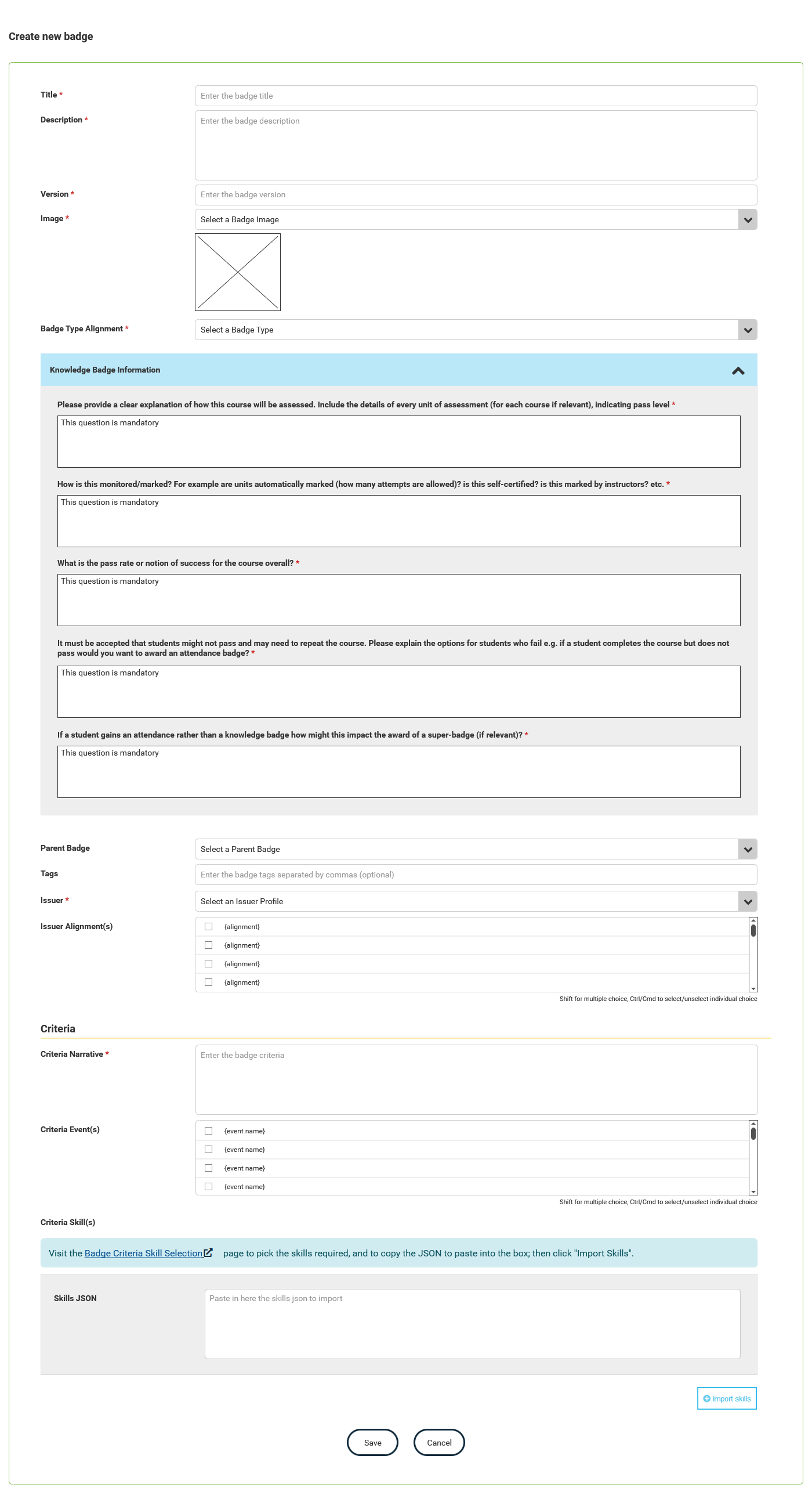 Manage Badges - Create thumbnail