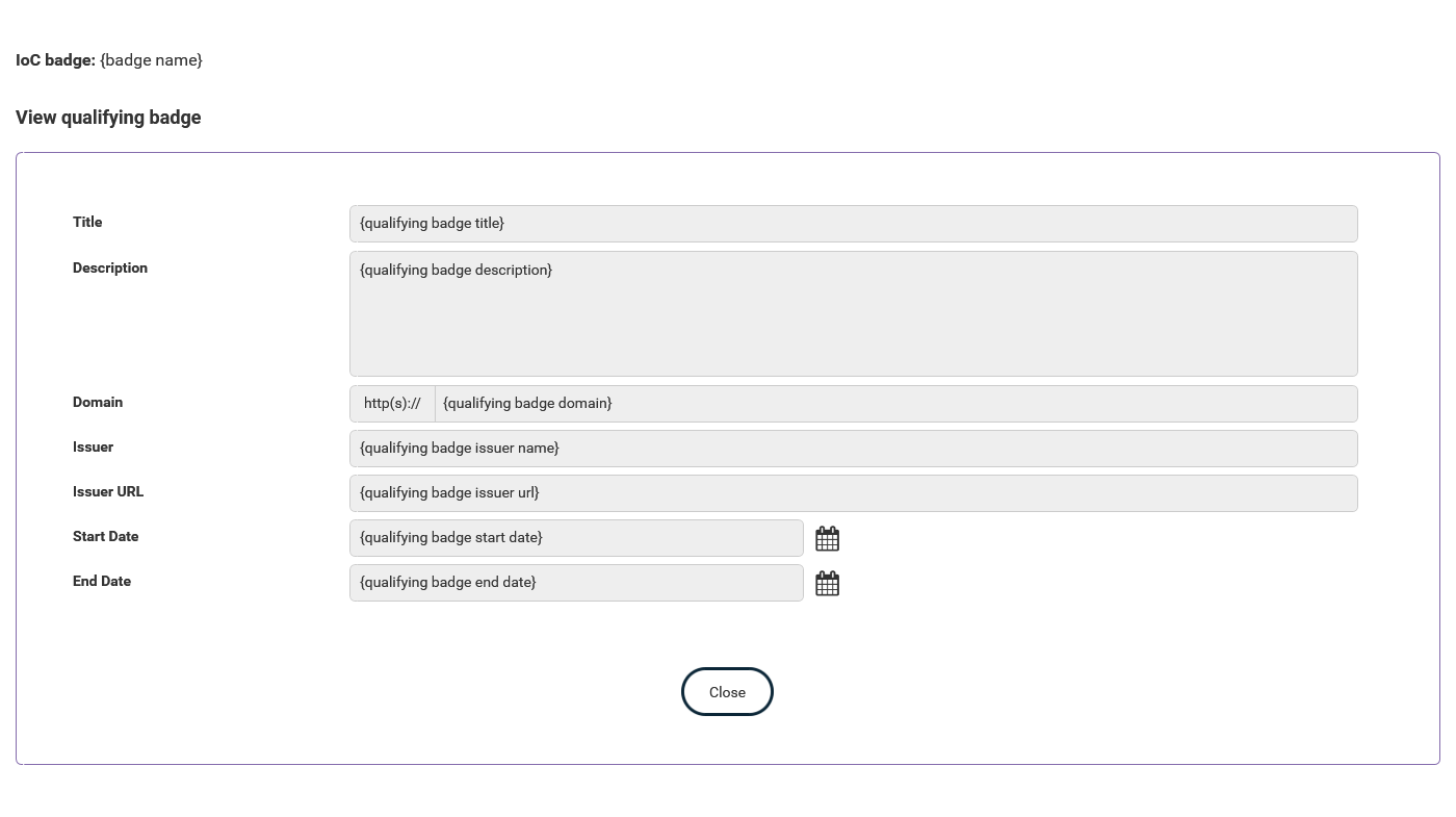 Manage Badges - Manage Qualifying Badges - View thumbnail