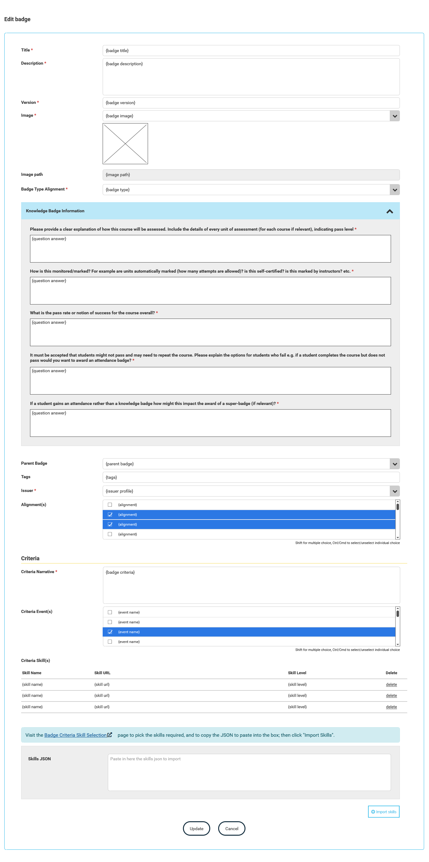 Manage Badges - Edit thumbnail