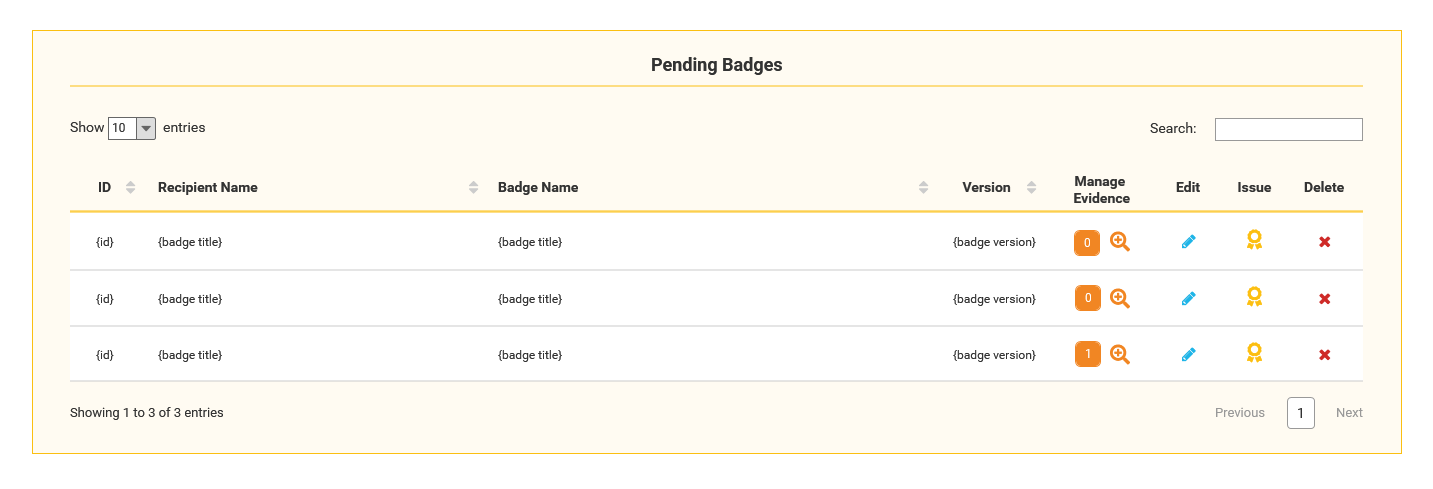 Manage badge issuing - Pending thumbnail