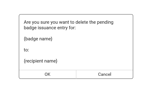 Manage badge issuing - Pending - Delete thumbnail