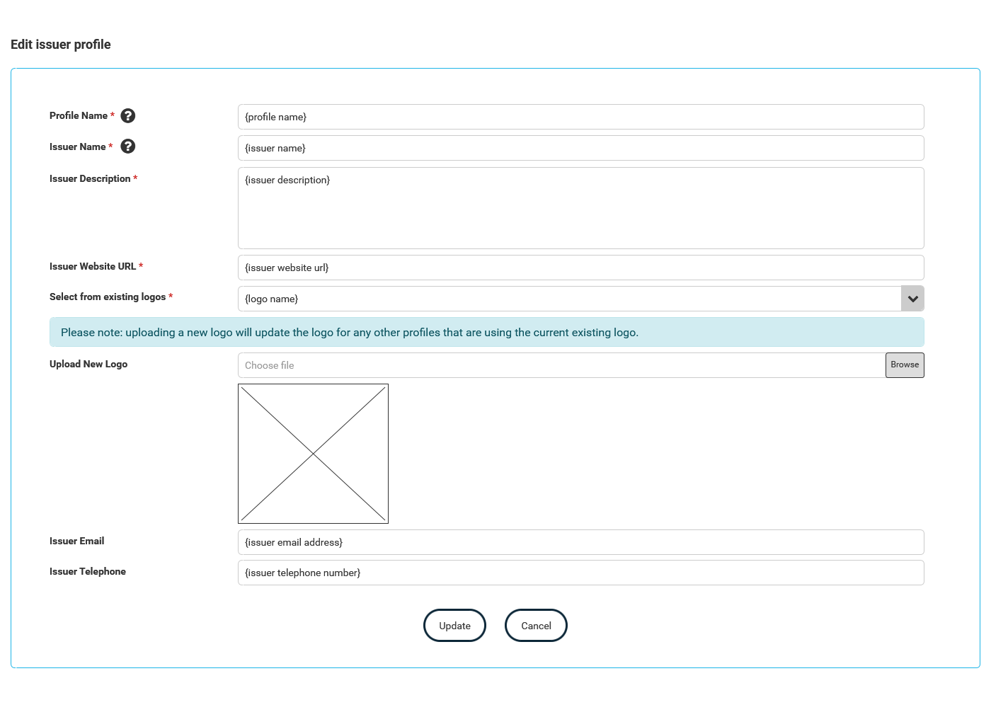 Manage Issuer Profiles - Edit thumbnail