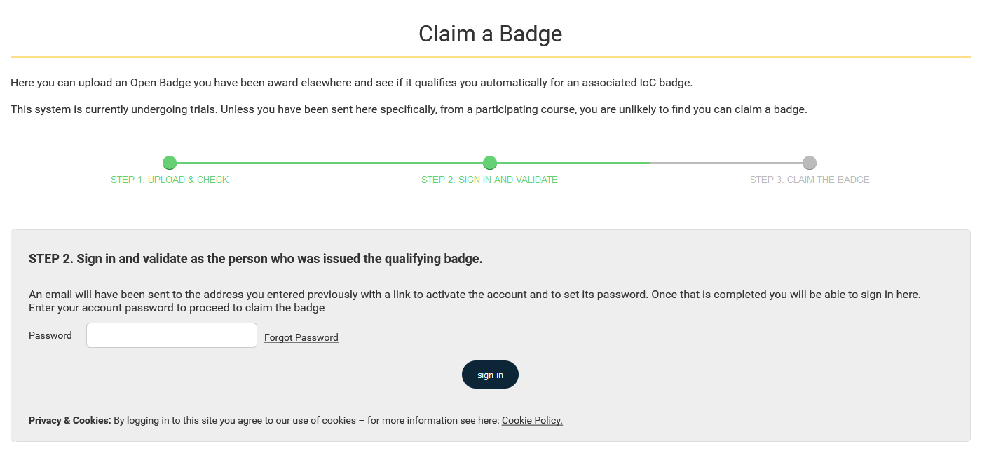 Claim a Badge - Sign in (New Account) thumbnail