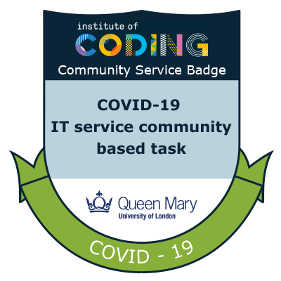 Example of the community service level alignment applied to a badge
