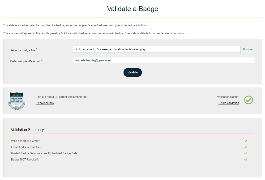 IoC Validation webpage