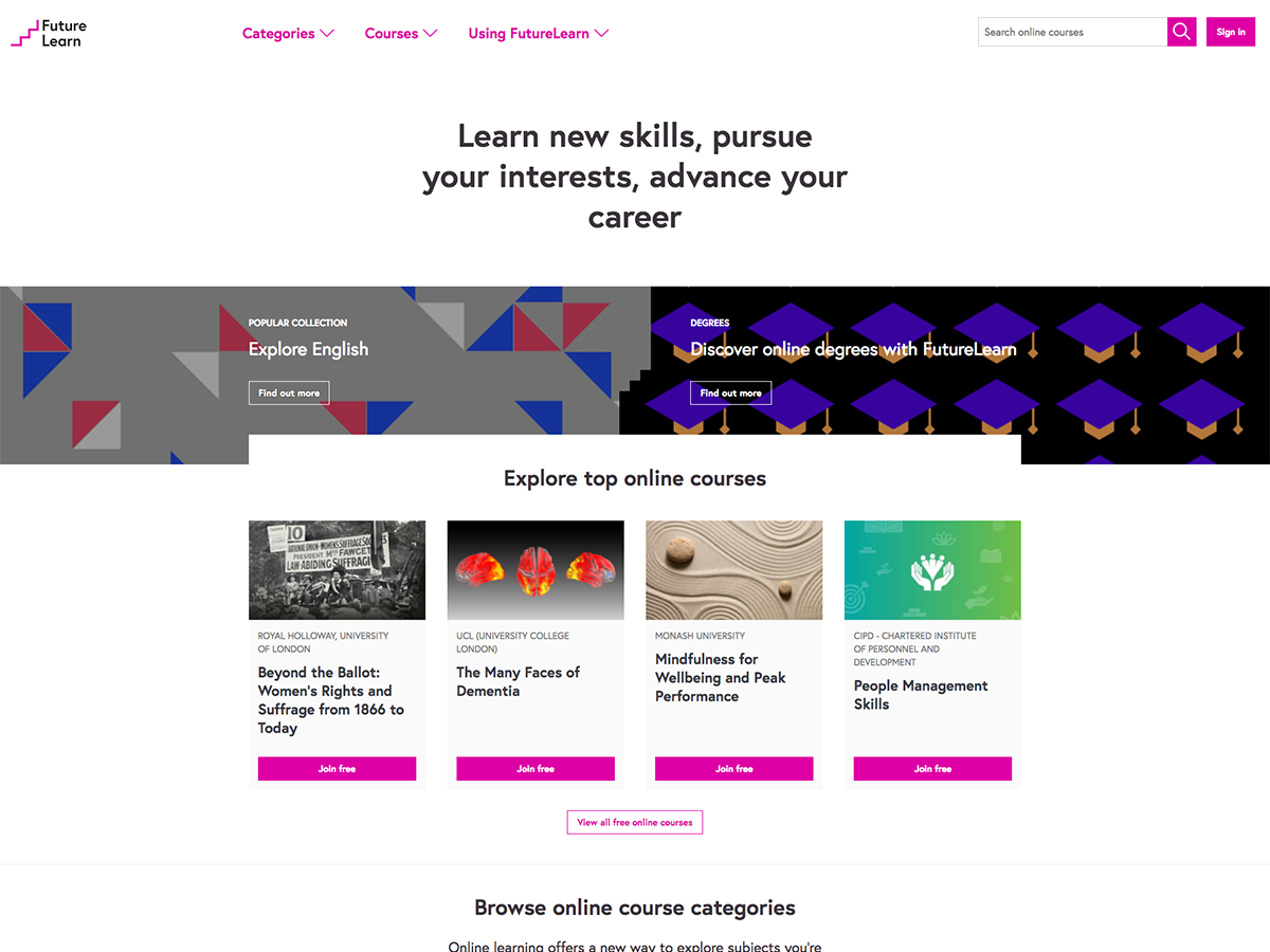 Future Learn Website